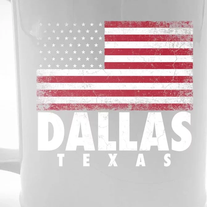 4th Of July Gift Dallas Texas American Flag Gift Front & Back Beer Stein