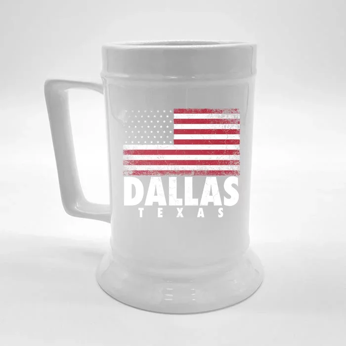 4th Of July Gift Dallas Texas American Flag Gift Front & Back Beer Stein