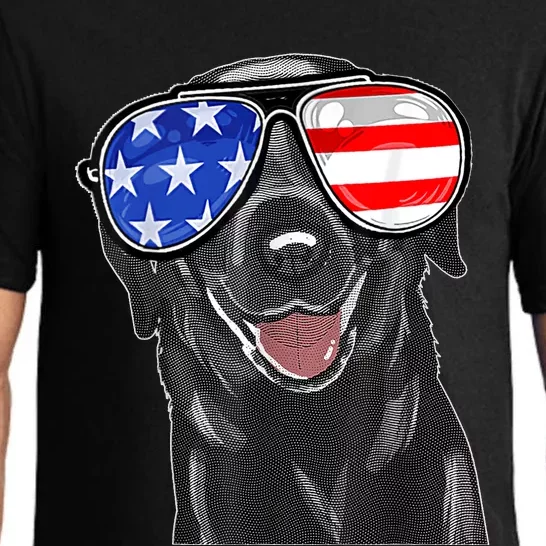 4th Of July Funny Black Lab Dog American Love Christmas Pajama Set