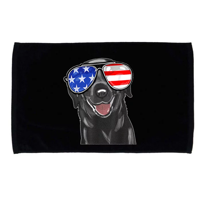 4th Of July Funny Black Lab Dog American Love Christmas Microfiber Hand Towel