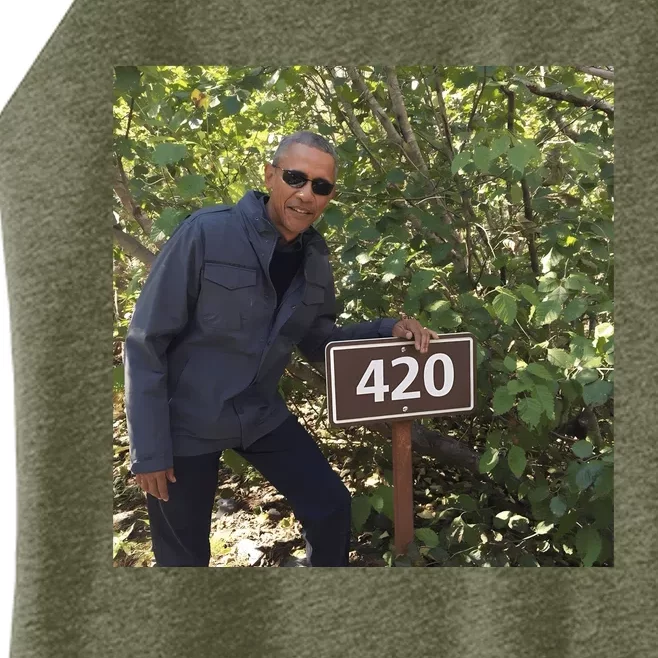 420 Obama Print Women’s Perfect Tri Rocker Tank