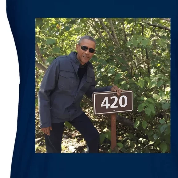 420 Obama Print Ladies Essential Flowy Tank