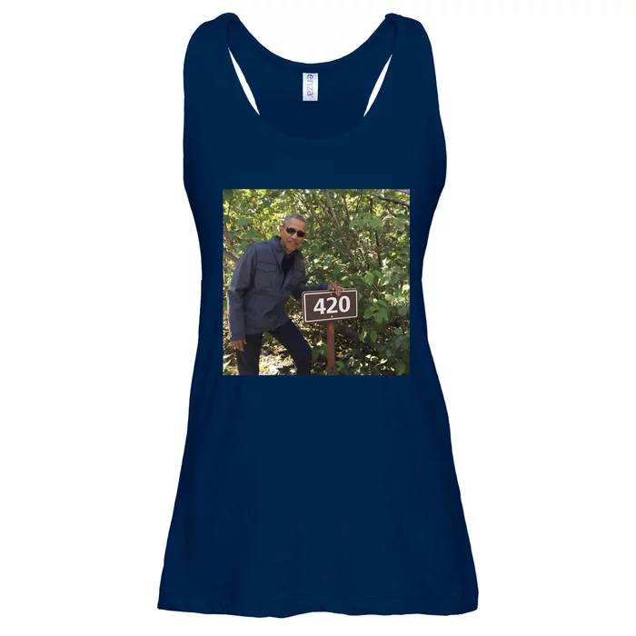 420 Obama Print Ladies Essential Flowy Tank