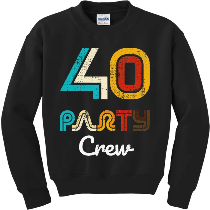 40 Party Crew 40 Year Old Vintage 1983 40th Birthday Gift Kids Sweatshirt