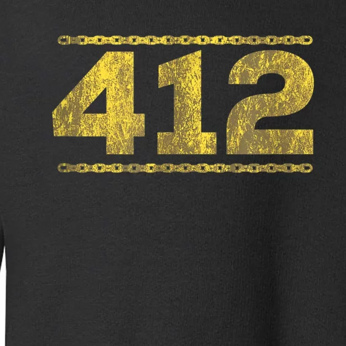 412 Pittsburgh Distressed Chain Yinzer City Retro Toddler Sweatshirt