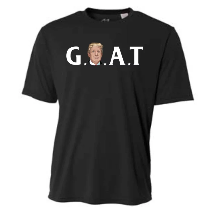 45th President Goat Greatest Of All Time President Trump Meaningful Gift Cooling Performance Crew T-Shirt