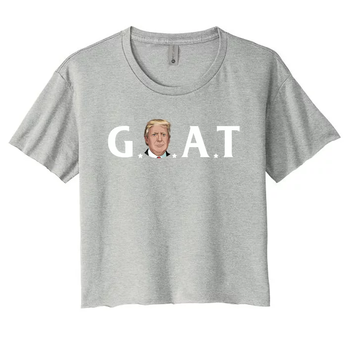 45th President Goat Greatest Of All Time President Trump Meaningful Gift Women's Crop Top Tee