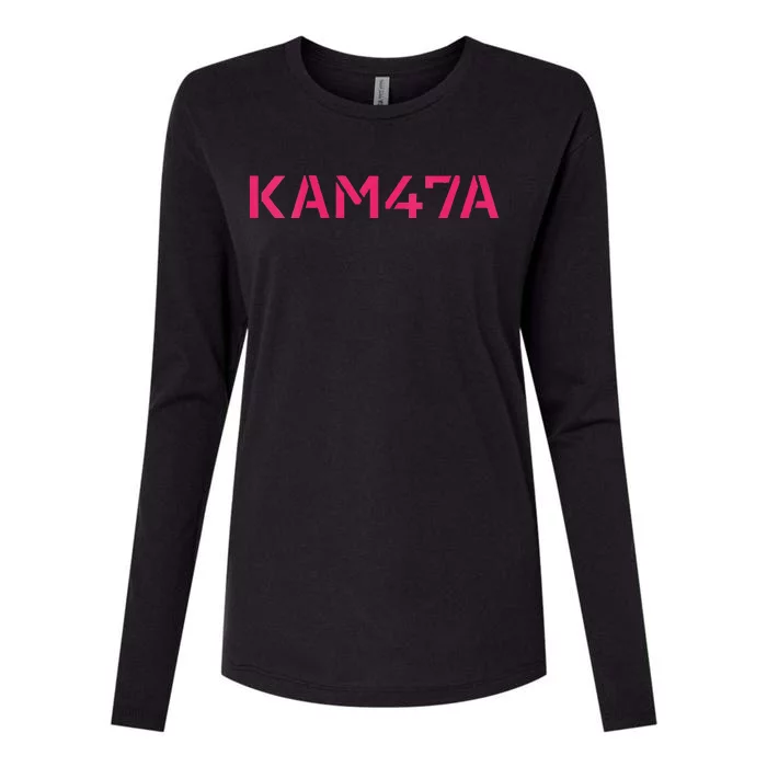 47th President Kamala Harris 2024 First Woman Female Empower Vneck Womens Cotton Relaxed Long Sleeve T-Shirt