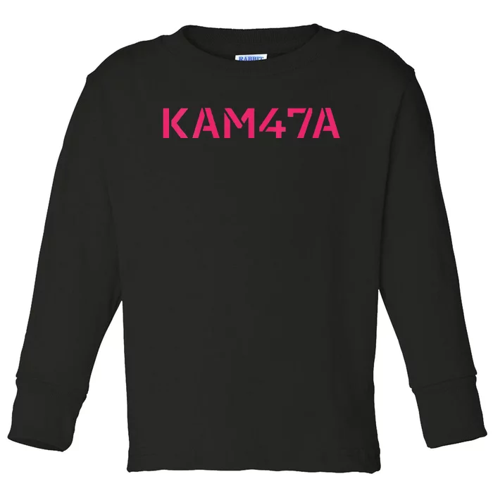 47th President Kamala Harris 2024 First Woman Female Empower Vneck Toddler Long Sleeve Shirt