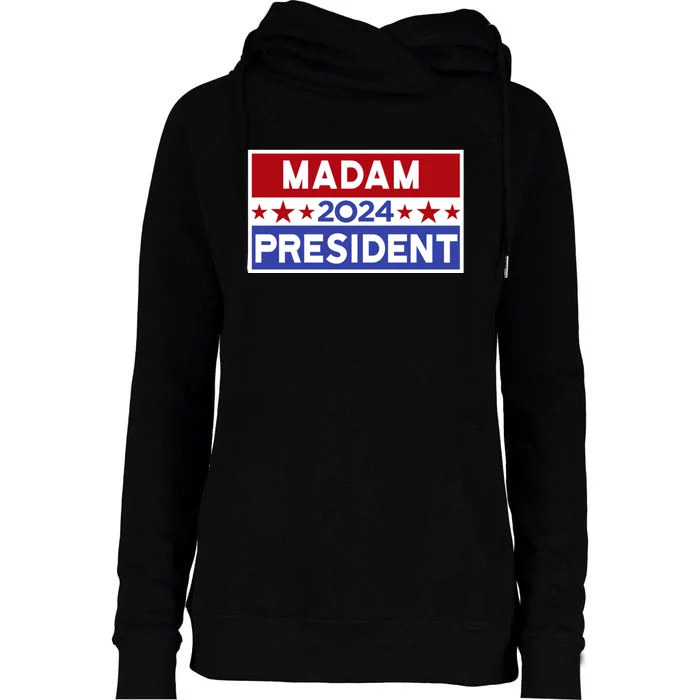 47th President Madam President Womens Funnel Neck Pullover Hood