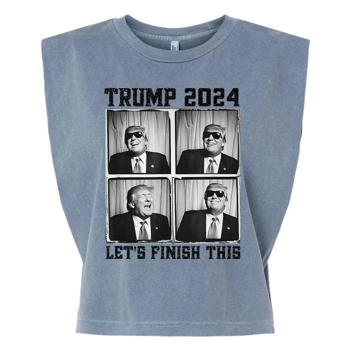 47th President Trump Second Term LetS Finish This Trump Garment-Dyed Women's Muscle Tee