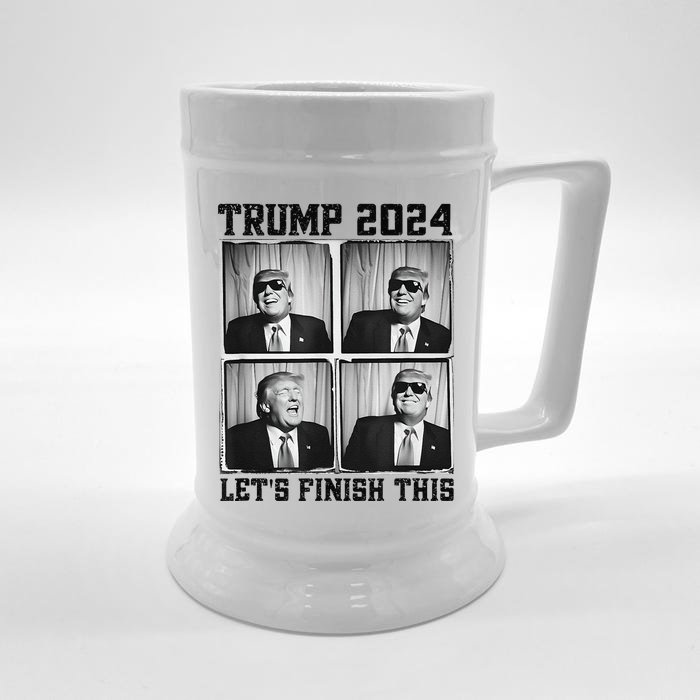 47th President Trump Second Term LetS Finish This Trump Front & Back Beer Stein