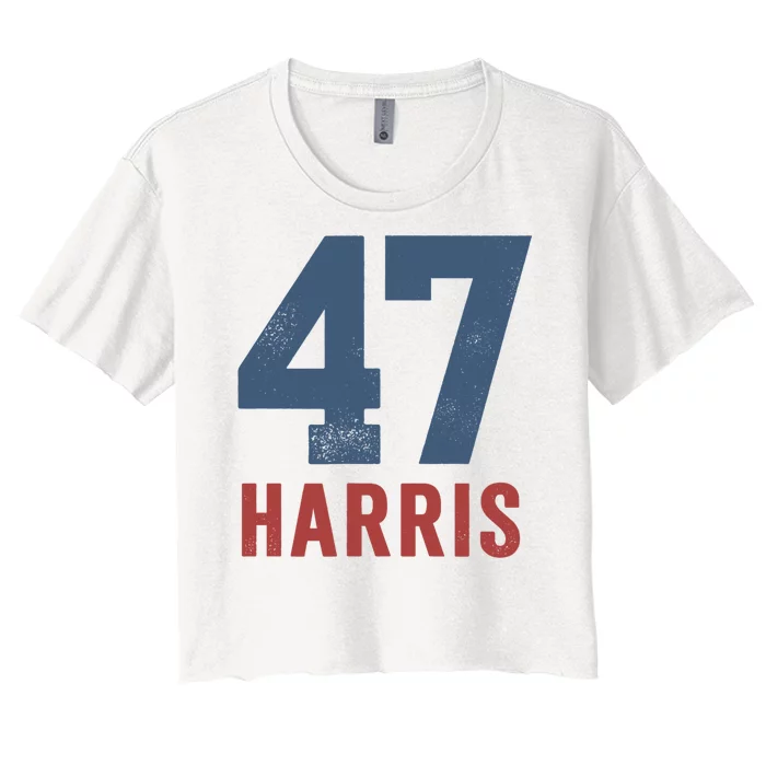 47th President Usa Harris Retro Women's Crop Top Tee