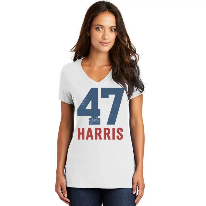 47th President Usa Harris Retro Women's V-Neck T-Shirt