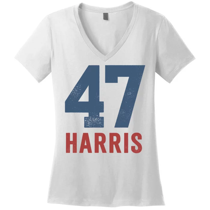 47th President Usa Harris Retro Women's V-Neck T-Shirt