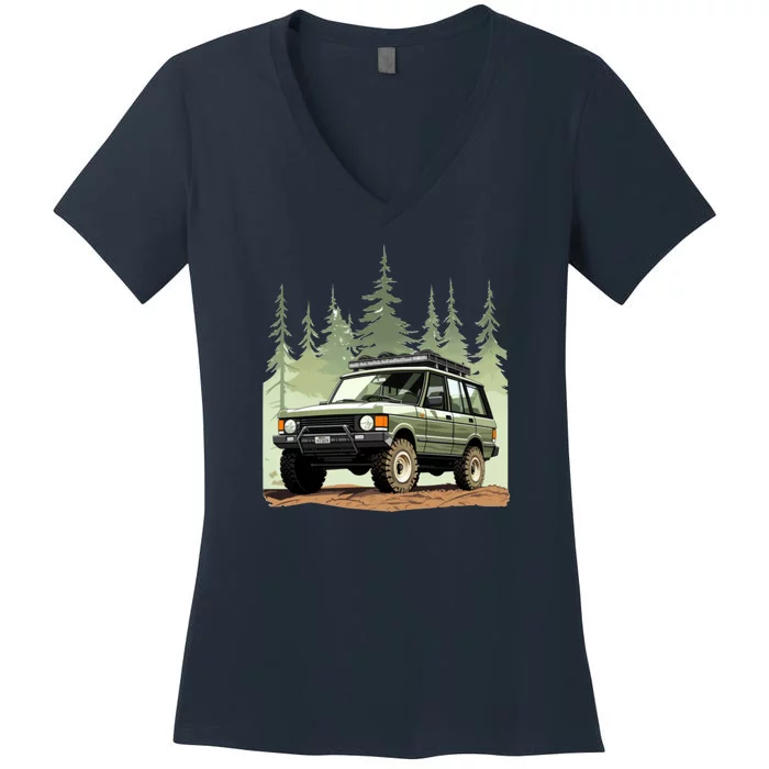 4x4 Rover Women's V-Neck T-Shirt