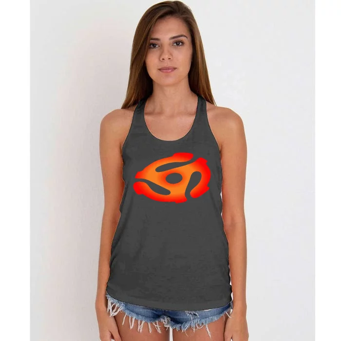 45 Rpm Adapter Vinyl Record Women's Knotted Racerback Tank