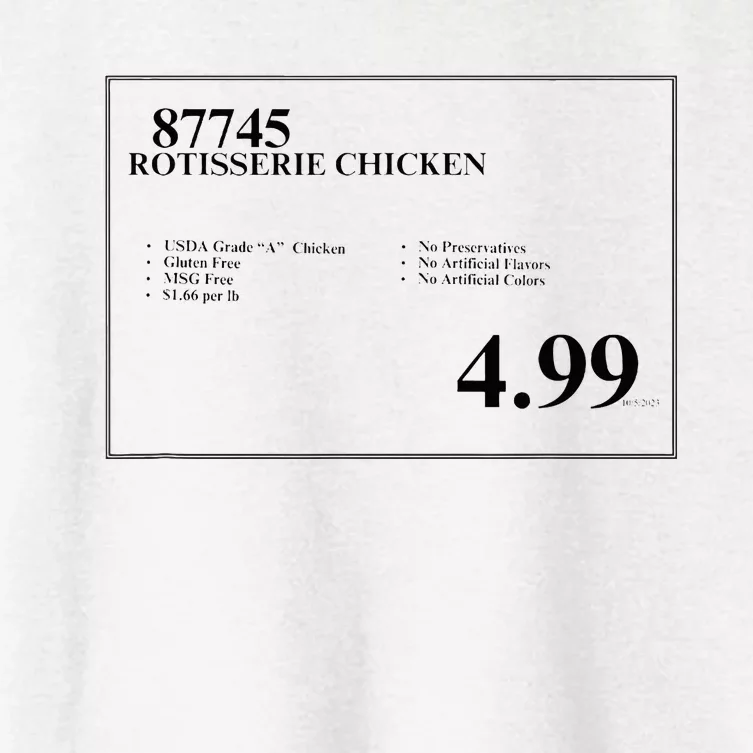 4.99 Rotisserie Chicken Sign Women's Crop Top Tee