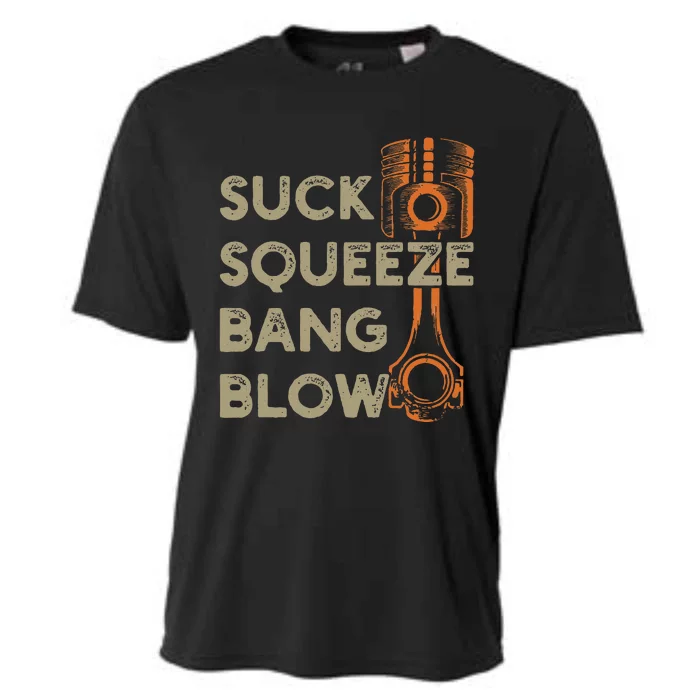 4 Stroke Cycle Suck Squeeze Bang Blow Piston Mechanic Cooling Performance Crew T-Shirt