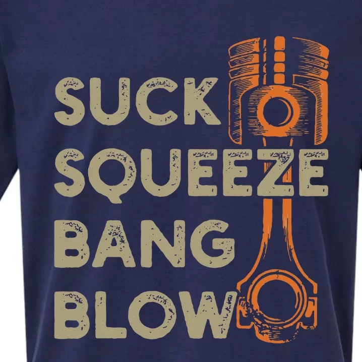 4 Stroke Cycle Suck Squeeze Bang Blow Piston Mechanic Sueded Cloud Jersey T-Shirt