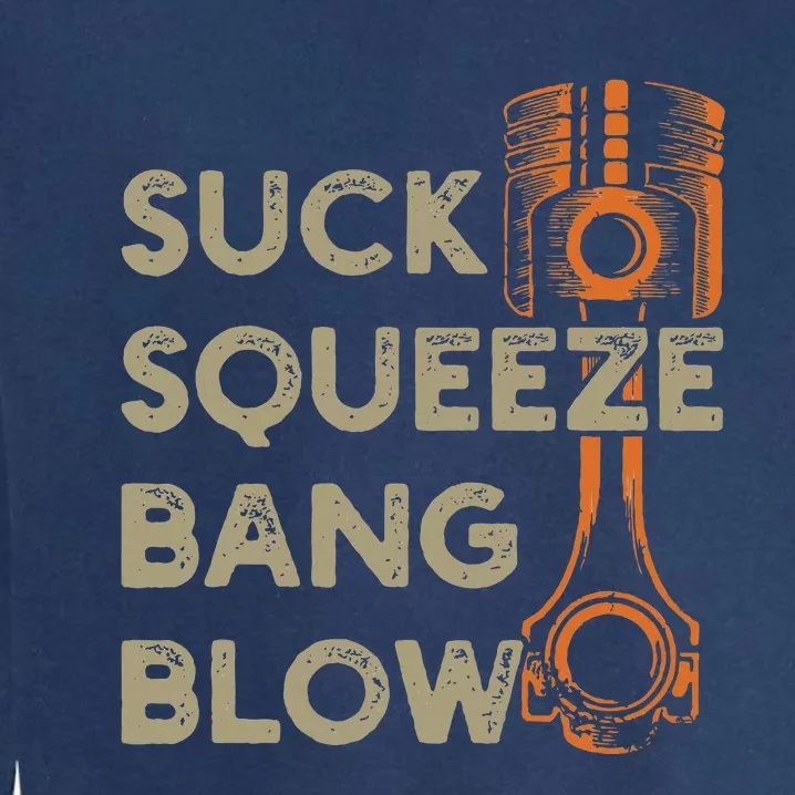 4 Stroke Cycle Suck Squeeze Bang Blow Piston Mechanic Garment-Dyed Sweatshirt