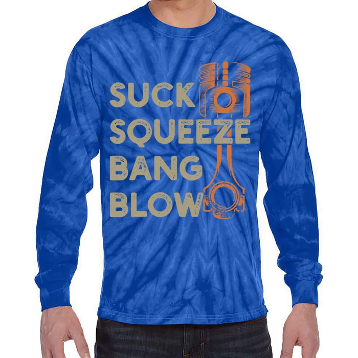 4 Stroke Cycle Suck Squeeze Bang Blow Piston Mechanic Gift Tie-Dye Long Sleeve Shirt