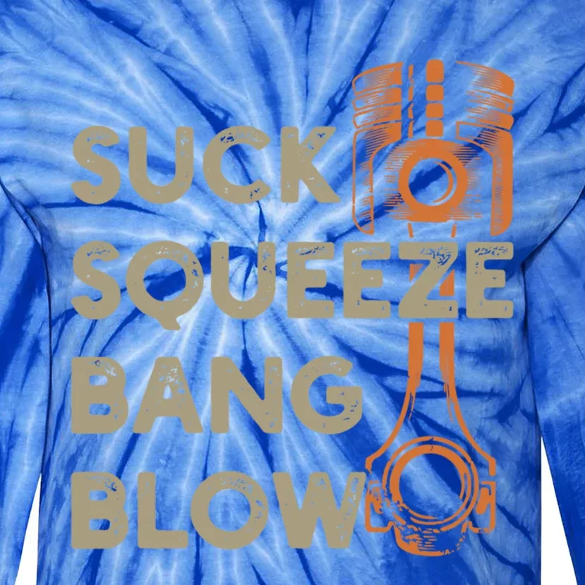 4 Stroke Cycle Suck Squeeze Bang Blow Piston Mechanic Gift Tie-Dye Long Sleeve Shirt