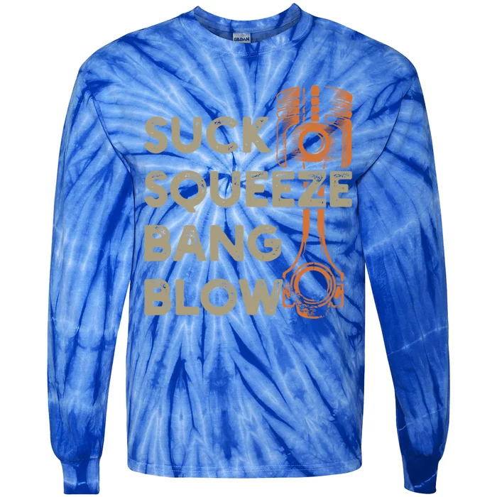 4 Stroke Cycle Suck Squeeze Bang Blow Piston Mechanic Gift Tie-Dye Long Sleeve Shirt