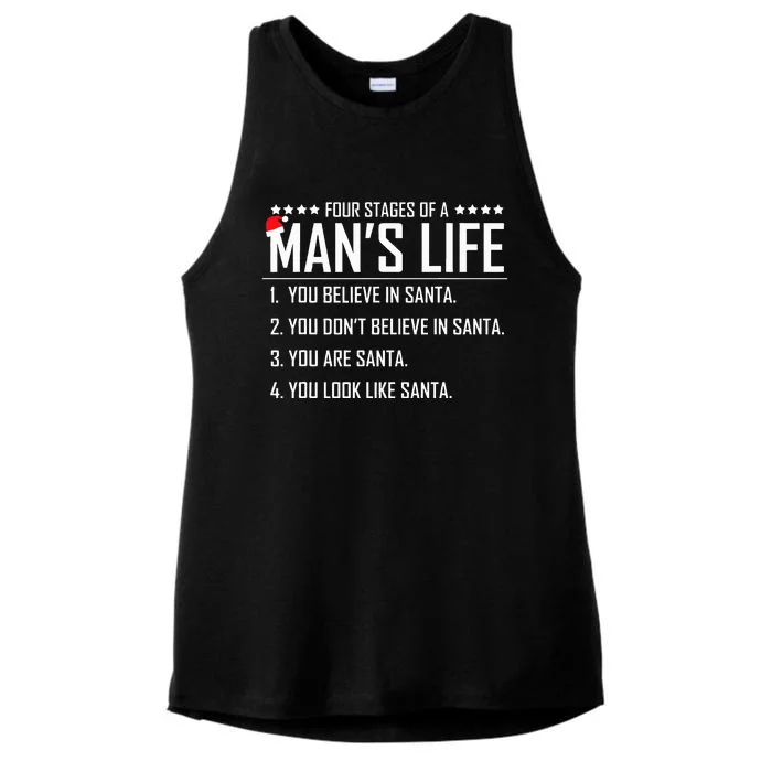 4 Stages Of A Man's LifeFunny SantaChristmas Gifts Ladies Tri-Blend Wicking Tank