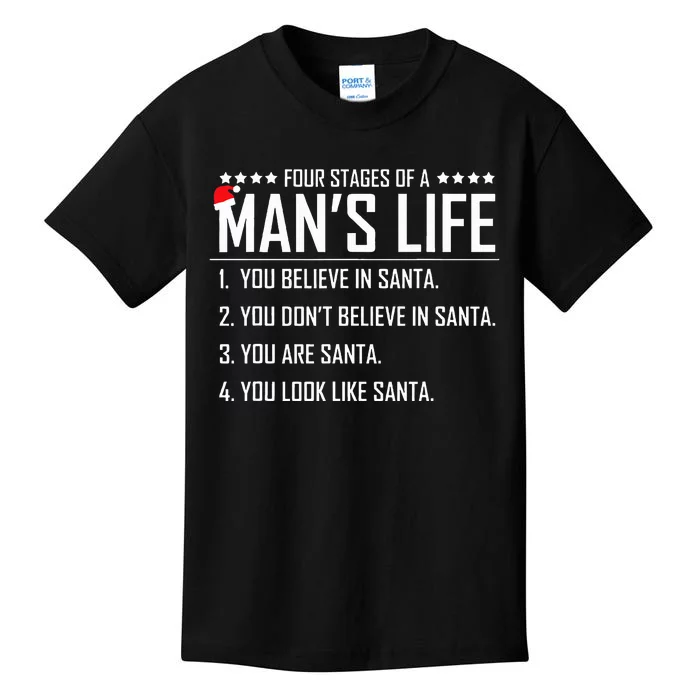 4 Stages Of A Man's LifeFunny SantaChristmas Gifts Kids T-Shirt