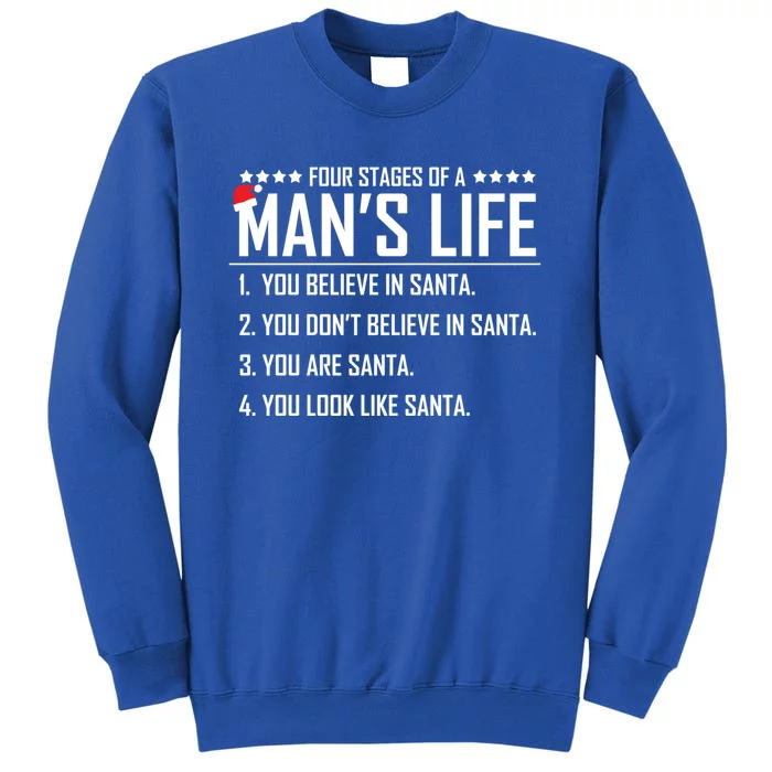 4 Stages Of A S Lifefunny Santachristmas Funny Gift Funny Gift Tall Sweatshirt