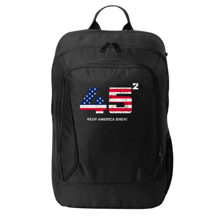 45 Squared Reelect Trump 2024 Rally Keep America Great Gift City Backpack