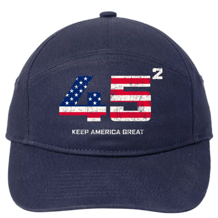 45 Squared Reelect Trump 2024 Rally Keep America Great Gift 7-Panel Snapback Hat