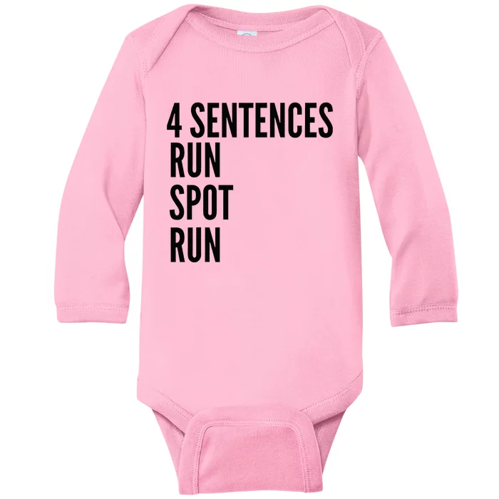 4 Sentences Run Spot Run Presidential Debate Trump 2024 Baby Long Sleeve Bodysuit