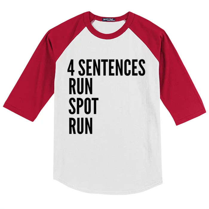 4 Sentences Run Spot Run Presidential Debate Kids Colorblock Raglan Jersey