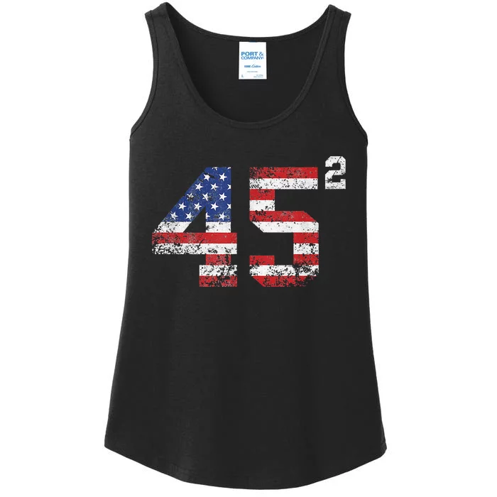 45 Squared Trump 2024 Second Term USA Vintage Ladies Essential Tank