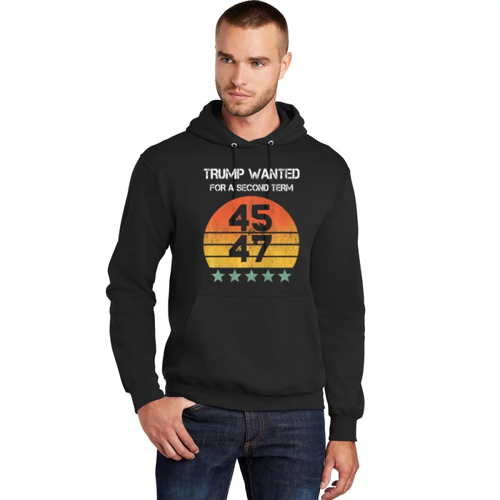 45 Squared Trump Wanted For Second Term 2024 Hoodie