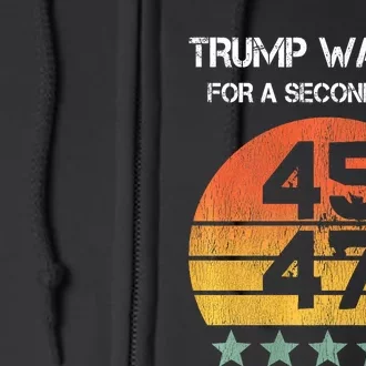 45 Squared Trump Wanted For Second Term 2024 Full Zip Hoodie