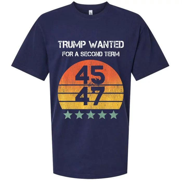 45 Squared Trump Wanted For Second Term 2024 Sueded Cloud Jersey T-Shirt