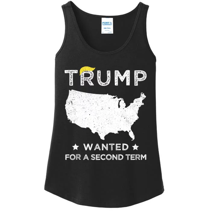 45 SQUARED TRUMP WANTED FOR SECOND TERM 2024 Ladies Essential Tank