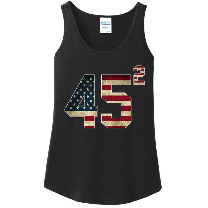 45 Squared Trump 2024 Second Term USA Vintage Ladies Essential Tank