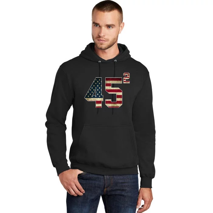 45 Squared Trump 2024 Second Term USA Vintage Tall Hoodie