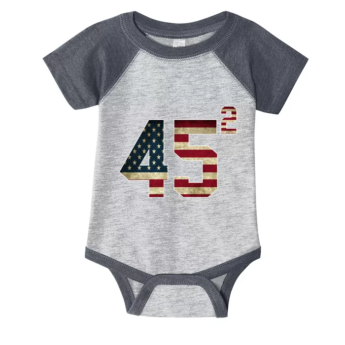 45 Squared Trump 2024 Second Term USA Vintage Infant Baby Jersey Bodysuit