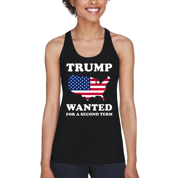 45 SQUARED TRUMP WANTED FOR SECOND TERM 2024 Pro Trump Women's Racerback Tank