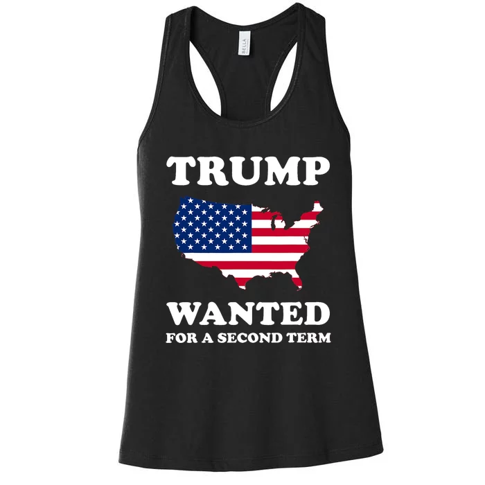 45 SQUARED TRUMP WANTED FOR SECOND TERM 2024 Pro Trump Women's Racerback Tank