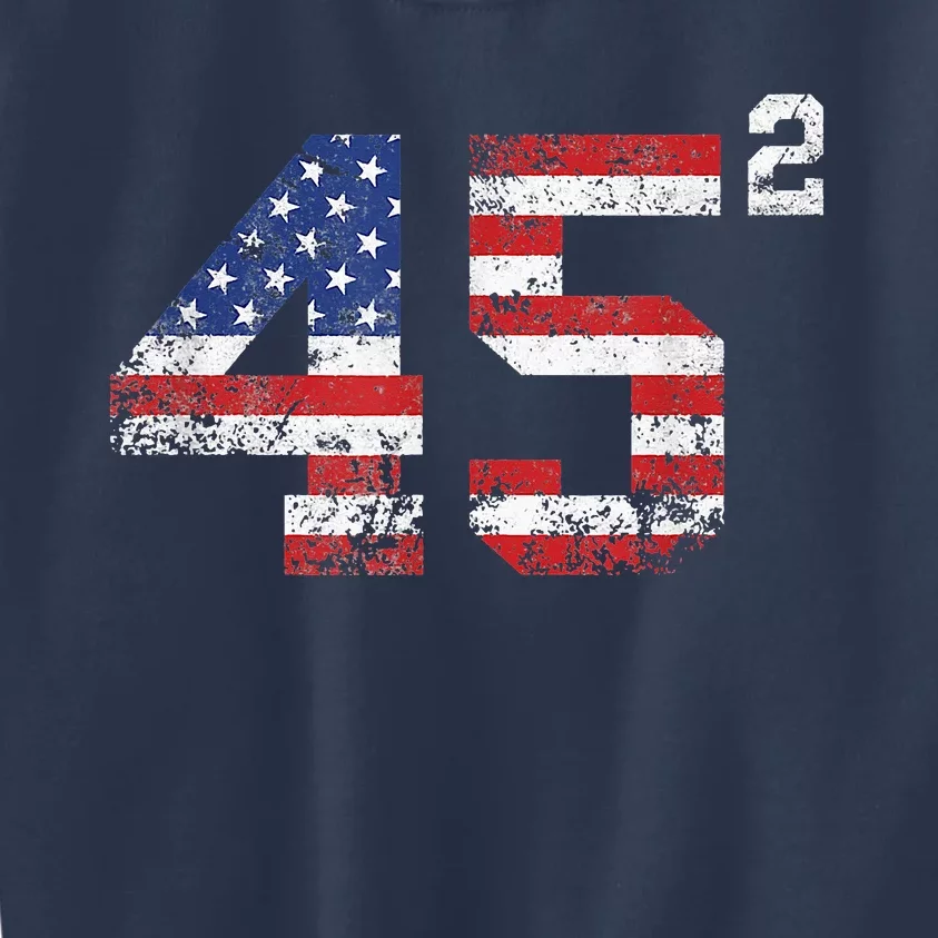 45 Squared Trump 2024 Kids Sweatshirt