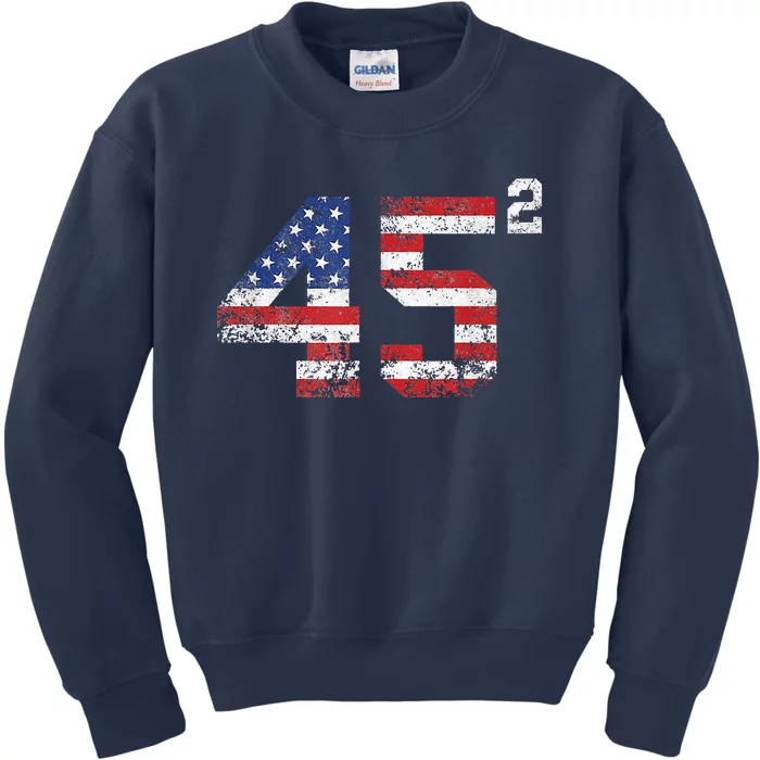 45 Squared Trump 2024 Kids Sweatshirt