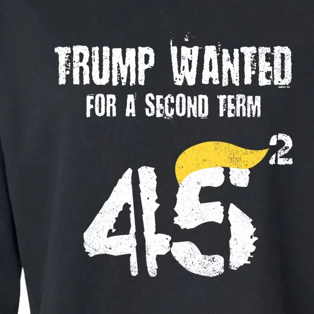 45 Squared Trump Wanted For Second Term 2024 Pro Trump 2024 Election Cropped Pullover Crew