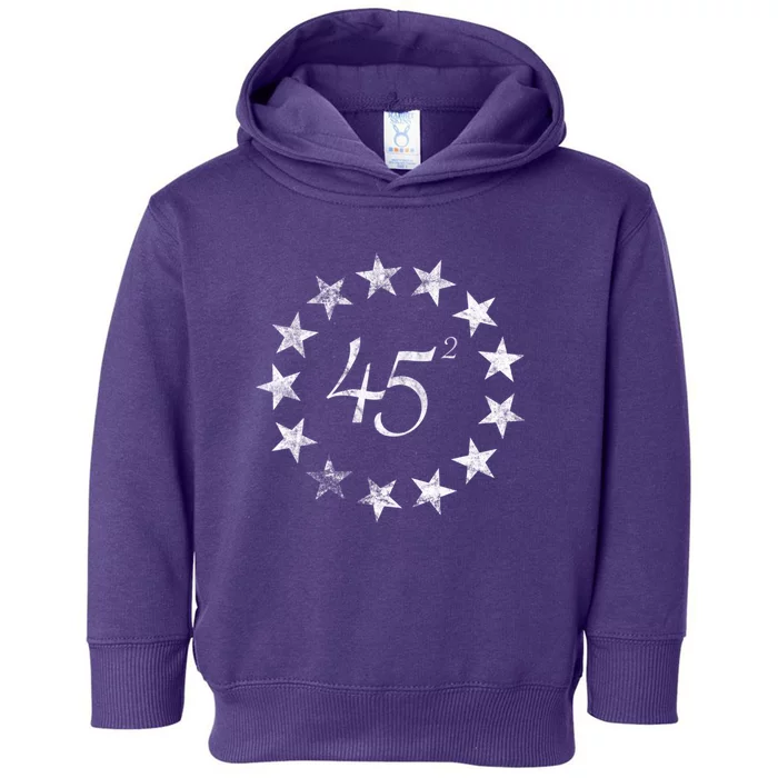 45 Squared Trump Betsy Ross Flag 2020 Second Term Toddler Hoodie