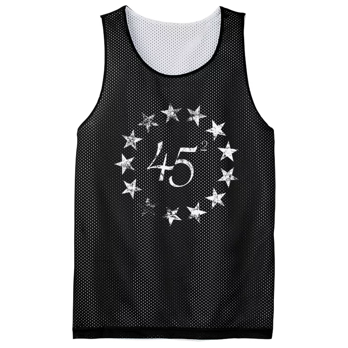 45 Squared Trump Betsy Ross Flag 2020 Second Term Mesh Reversible Basketball Jersey Tank